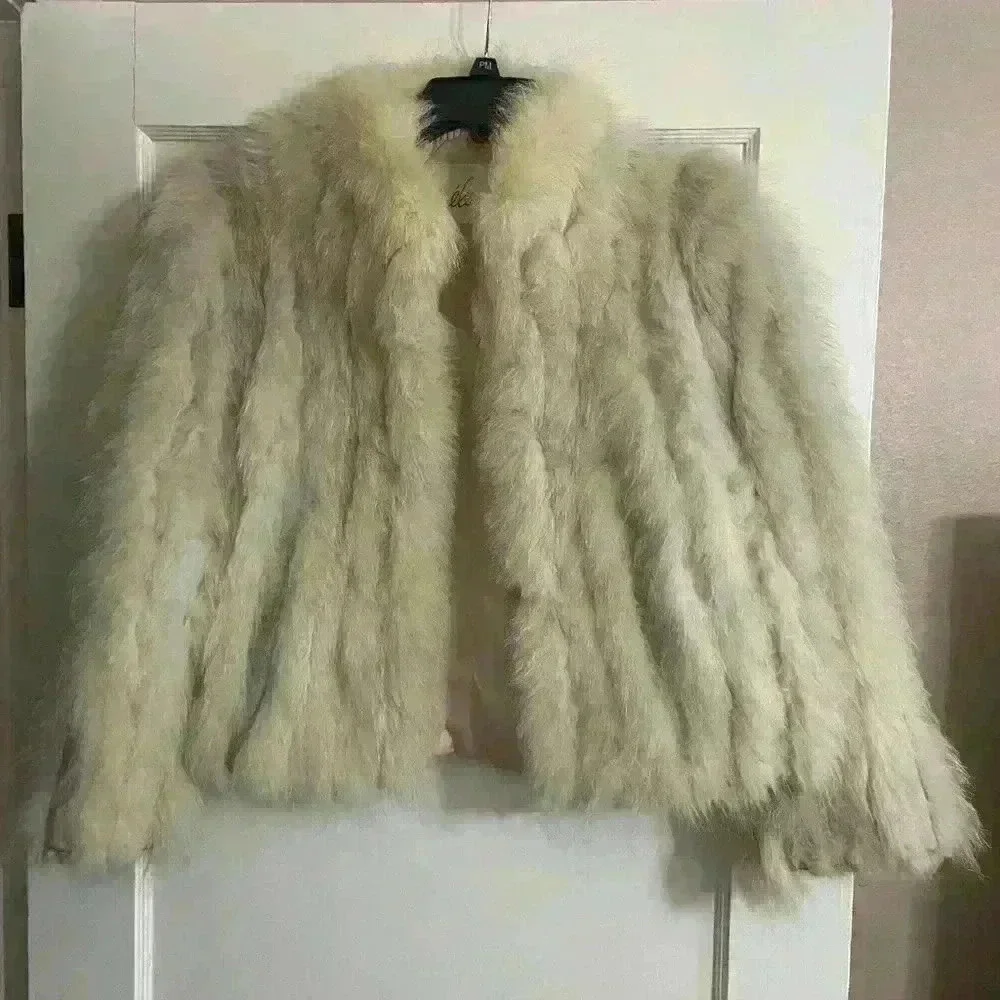 Elam Women’s Vintage Fur Coat 100% Norwegian Blue Fox Size M Luxury Winter Fall - Picture 12 of 13